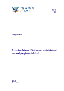 Comparison between ERA-40 derived precipitation and