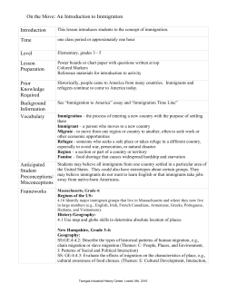 On the Move: An Introduction to Immigration Introduction Time Level