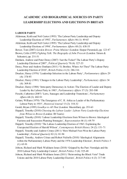 Academic sources on leadership elections in the UK