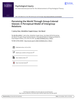 Perceiving the World Through Group-Colored Glasses: A Perceptual