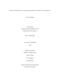 Patterns of Adolescent and Young Adult Sexual Behavior: Predictors