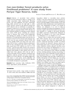 Can non-timber forest products solve livelihood problems? A