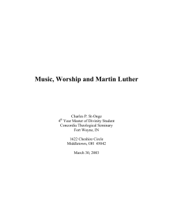 Music, Worship and Martin Luther