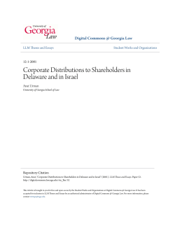Corporate Distributions to Shareholders in Delaware and in Israel