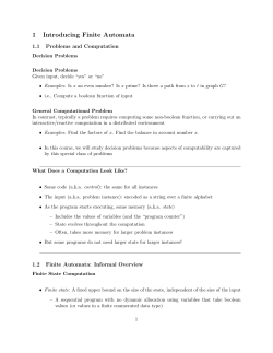 1 Introducing Finite Automata