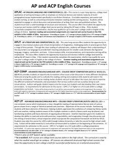 AP and ACP English Courses