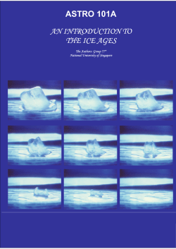 ASTRO 101A AN INTRODUCTION TO THE ICE AGES