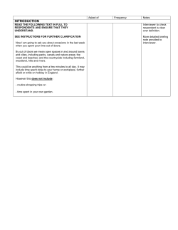 questionnaire script - UK Government Web Archive