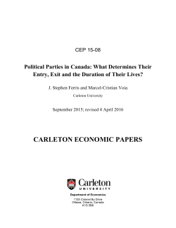 Political Parties in Canada: What Determines
