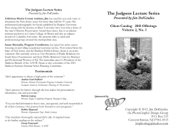 The Judgson Lecture Series