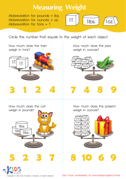 Measuring Weight in Ounces, Pounds and Tons