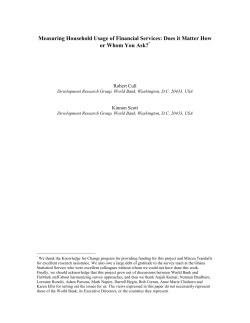Measuring Household Usage of Financial Services