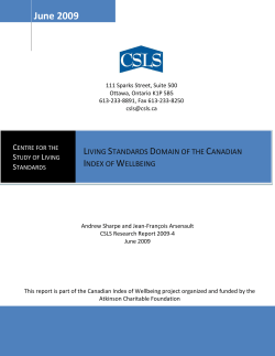Living Standards Domain of the Canadian Index of Wellbeing