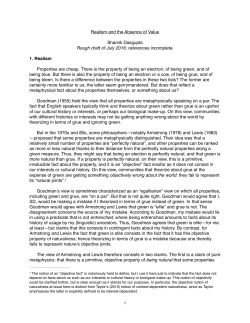 Realism and the Absence of Value Shamik Dasgupta Rough draft of