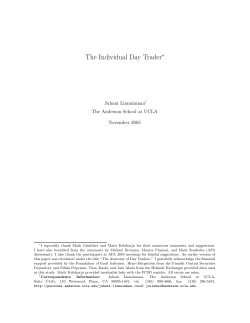 The Individual Day Trader - The University of Chicago Booth School