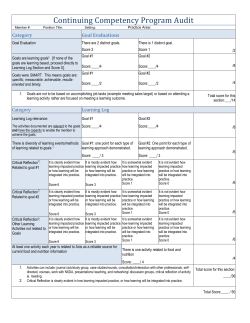 Continuing Competency Program Audit