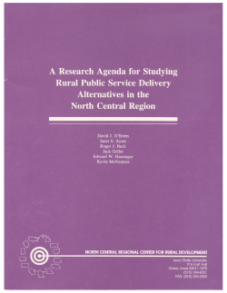A Research Agenda for Studying Rural Public Service Delivery