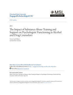 The Impact of Substance Abuse Training and Support on