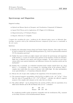 Spectroscopy and magnetism