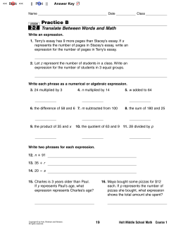 Practice B Translate Between Words and Math 2-2