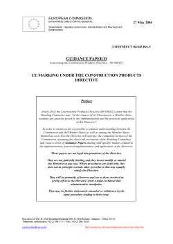 guidance paper d ce marking under the construction