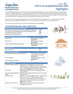 2014 Accomplishments and Highlights