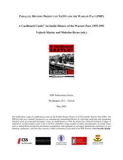 A Cardboard Castle? An Inside History of the Warsaw Pact, 1955-1991