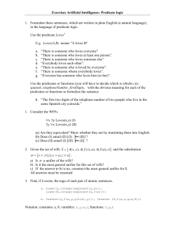 T3: Predicate logic (exercises)