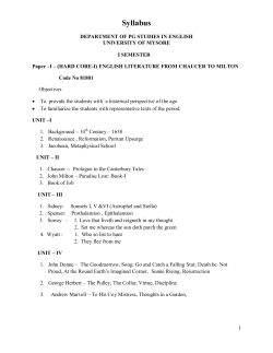 Syllabus - University of Mysore