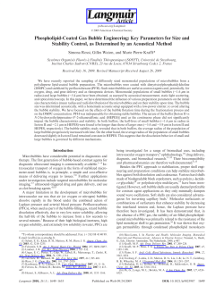 Phospholipid-Coated Gas Bubble Engineering: Key Parameters for