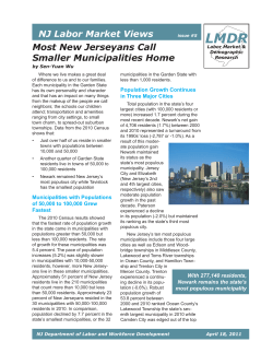 Most New Jerseyans Call Smaller Municipalities Home