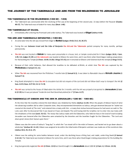 Tabernacle: Wilderness to Jerusalem Timeline