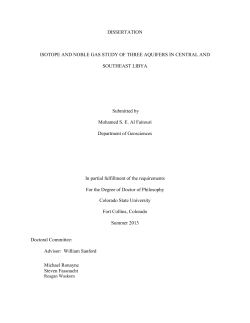 Isotope and noble gas study of three aquifers in central and