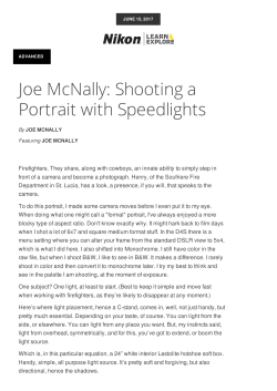 Joe McNally: Shooting a Portrait with Flash Speedlights from Nikon