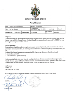 Poll Tax &ndash; Students - City of Corner Brook