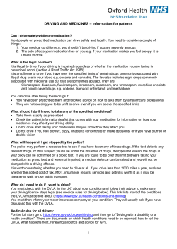 Driving and medicines - information for patients (Master)