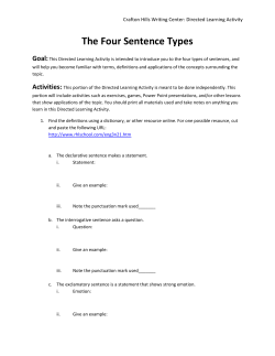 The Four Sentence Types