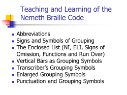Abbreviation, Grouping, and Lists