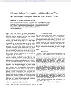 Effects of Sodium Concentration and Osmolality on Water