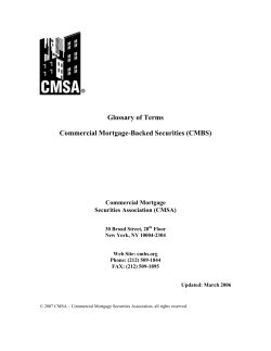Glossary of Terms Commercial Mortgage-Backed