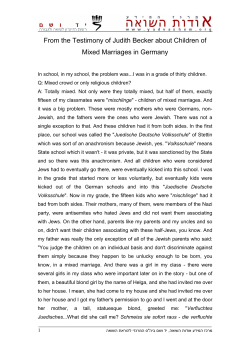 From the Testimony of Judith Becker about Children