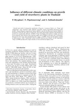 Influence of different climatic conditions on growth and yield