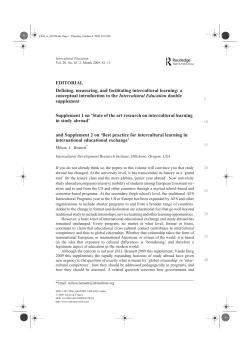 Defining, measuring, and facilitating intercultural learning