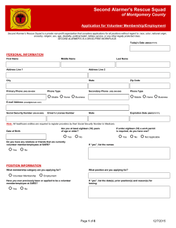 Apply Now - Second Alarmer`s Rescue Squad