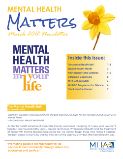 MHAGC March 2012 Newsletter - Mental Health America of