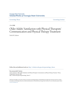 Older Adults` Satisfaction with Physical Therapists` Communication