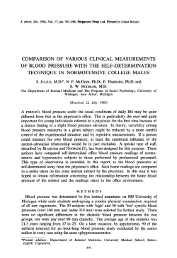 comparison of various clinical measurements of blood pressure