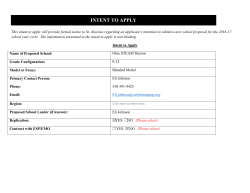 INTENT TO APPLY - Charter School Specialists