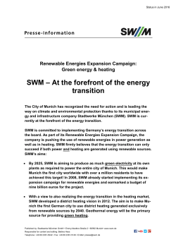 SWM: Renewable Energies Expansion Campaign