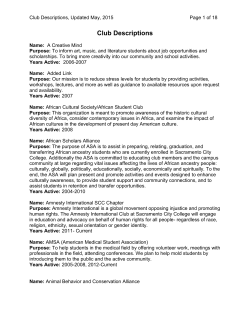 Club Descriptions - Sacramento City College